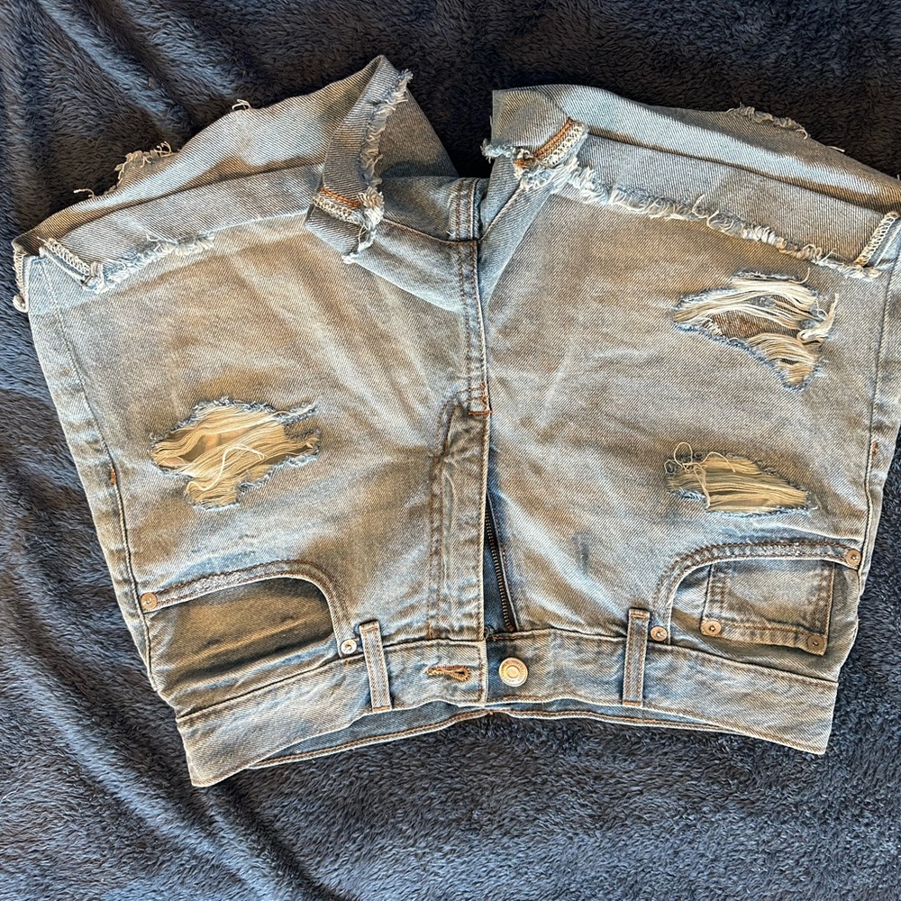Distressed Denim Shorts